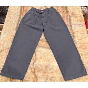 Big Bud Press Mens Wide Leg Pleated Trouser Pants Gray Mid Rise Relaxed Fit S